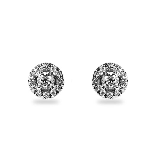 Aros halo oro blanco 0.43ct