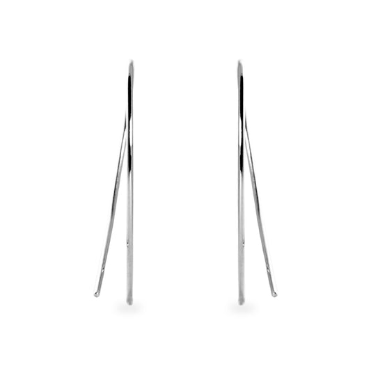 Aros colgantes hilo curvo platino