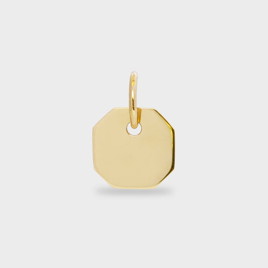 Placa hexagonal oro amarillo con valier circular