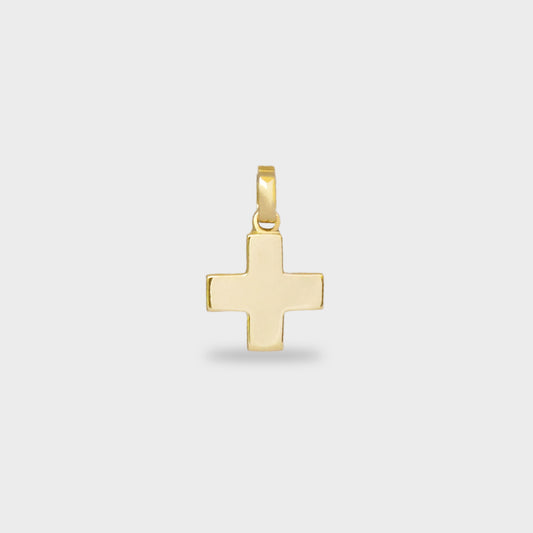 Cruz plana simétrica oro amarillo