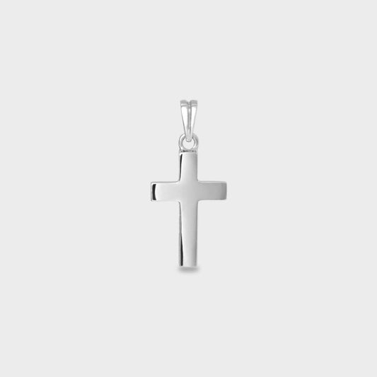 Cruz plana bold con valier móvil en oro blanco