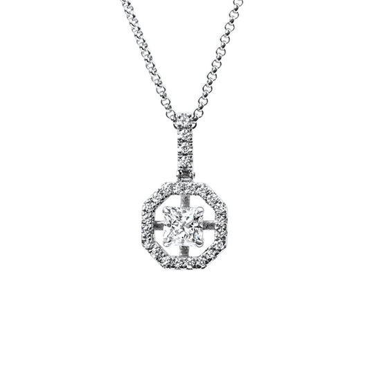 Collar princess con hexágono de diamantes