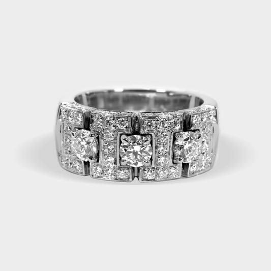 Anillo pilares y diamantes