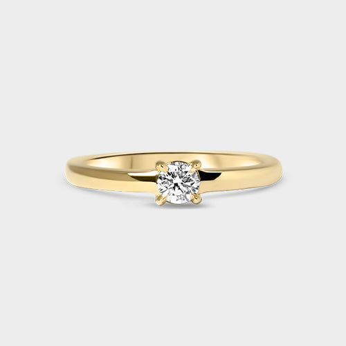 Solitario brillante 0.15 ct cuerpo liso oro amarillo