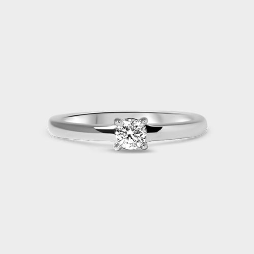 Solitario brillante 0.15 ct cuerpo liso platino