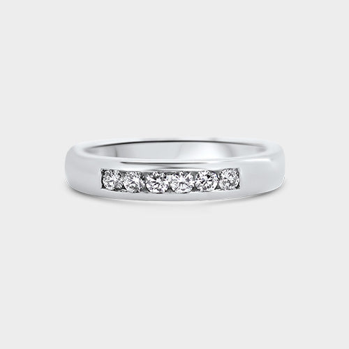 Medio cintillo riel 6D 0.24ct platino