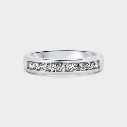 Medio cintillo riel 9D 0.55ct platino