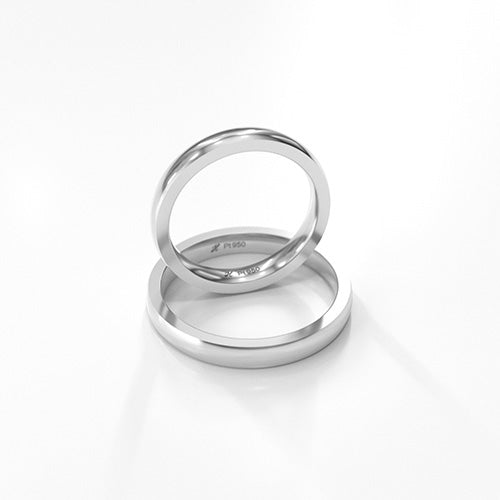 Argolla bombé suave 3 mm Platino