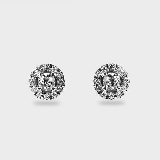 Aros halo oro blanco 0.43ct
