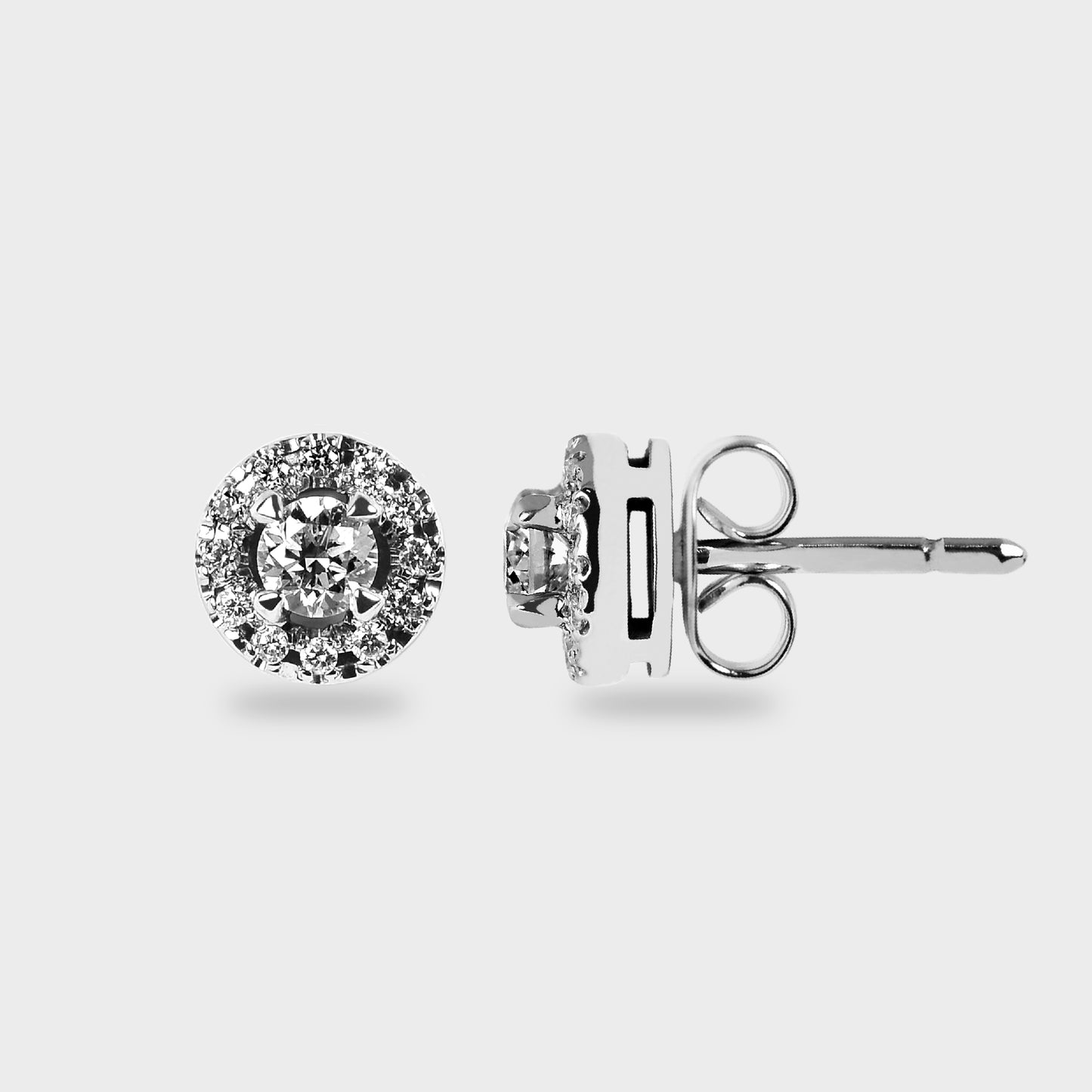 Aros halo oro blanco 0.43ct