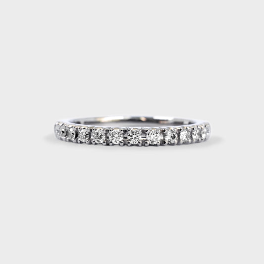Medio cintillo oro blanco grifas 0.28ct