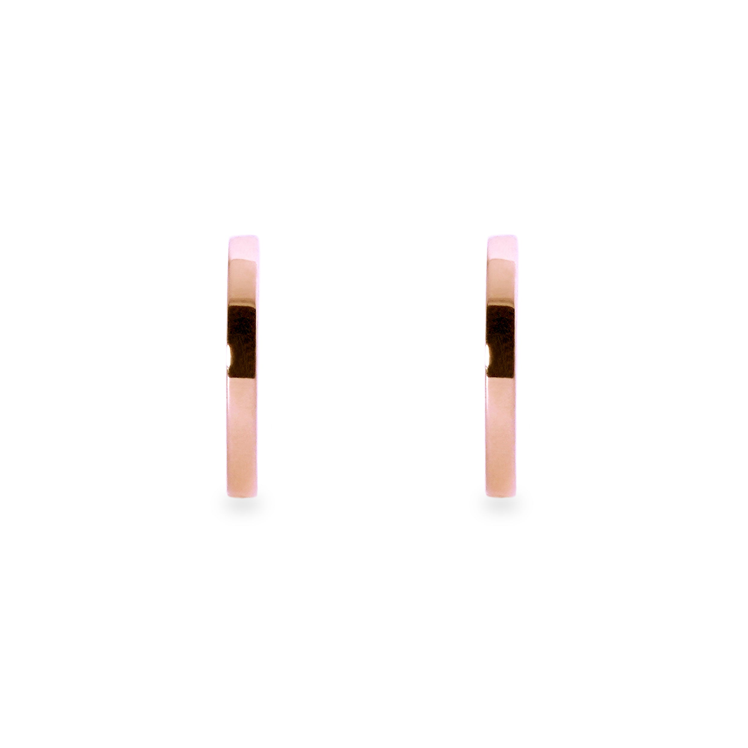 Helmlinger Lab Aros huggies lisos oro rosado – Helmlinger Joyas