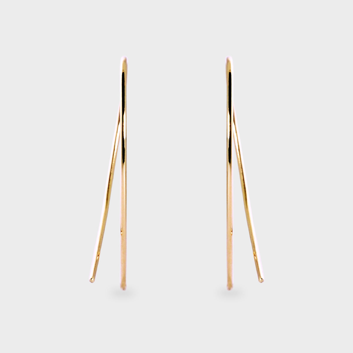 Aros colgantes hilo curvo oro 18k