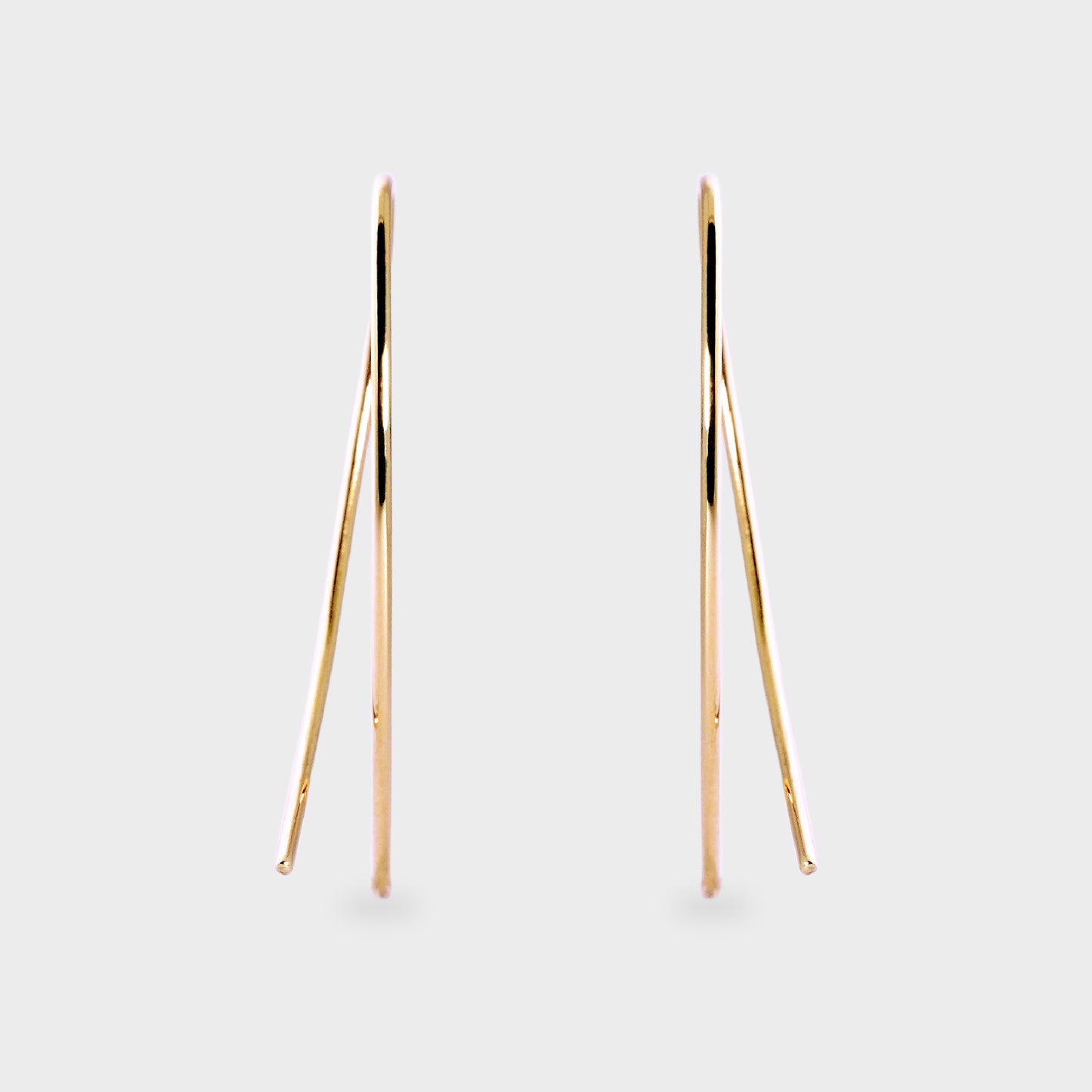 Aros colgantes hilo curvo oro 18k