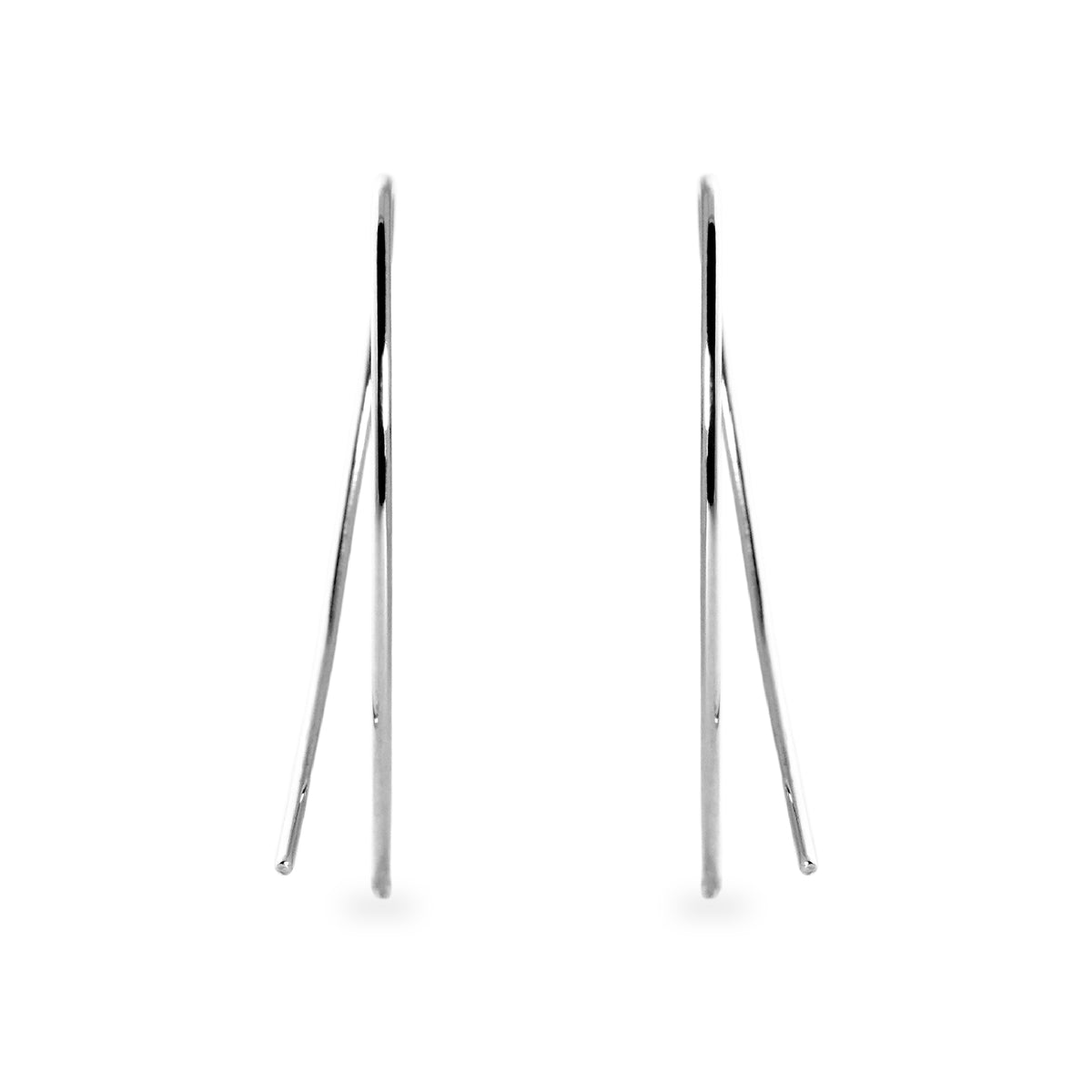 Aros colgantes hilo curvo platino