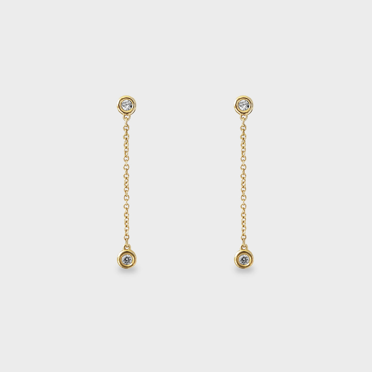 Aros colgantes de engaste botón oro amarillo
