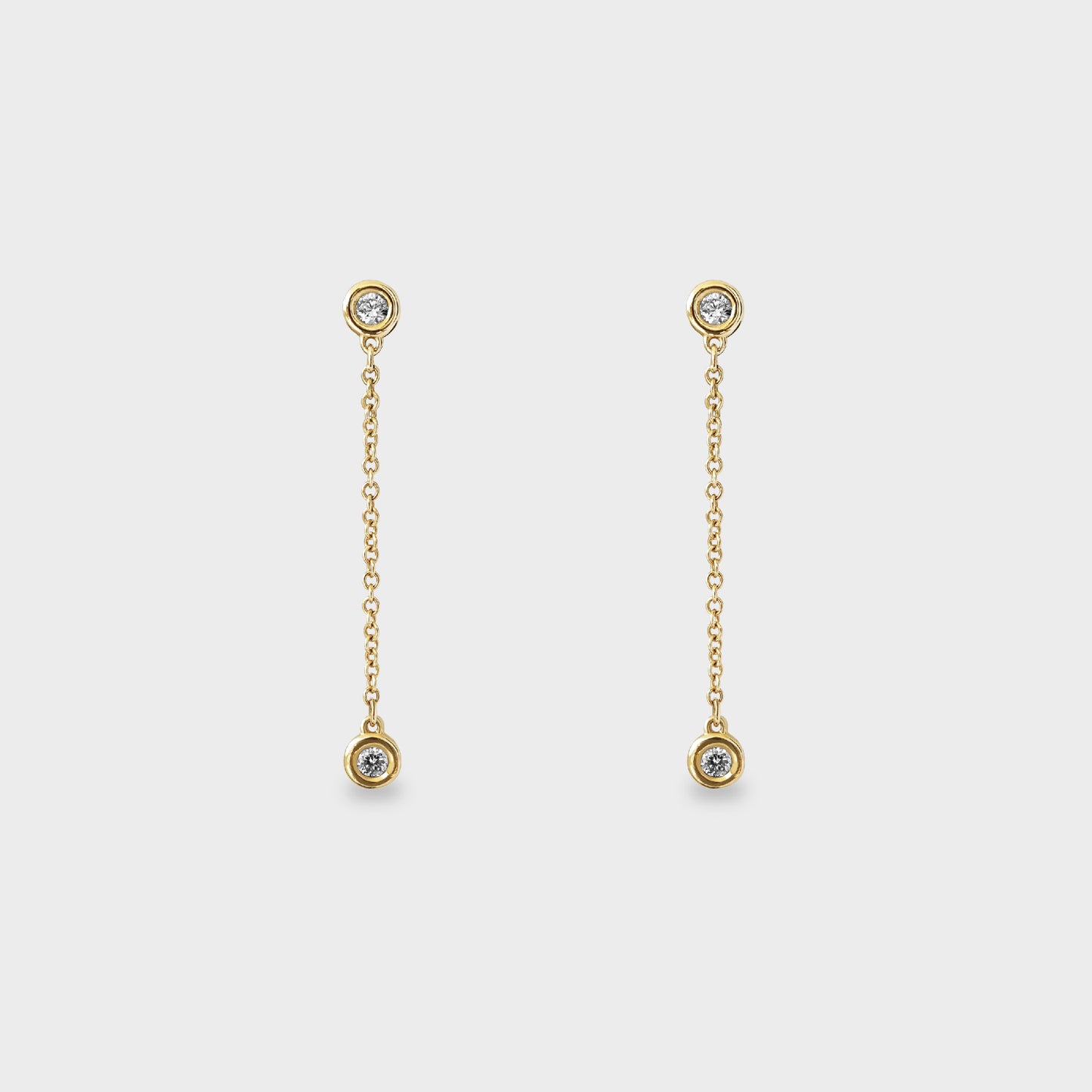 Aros colgantes de engaste botón oro amarillo