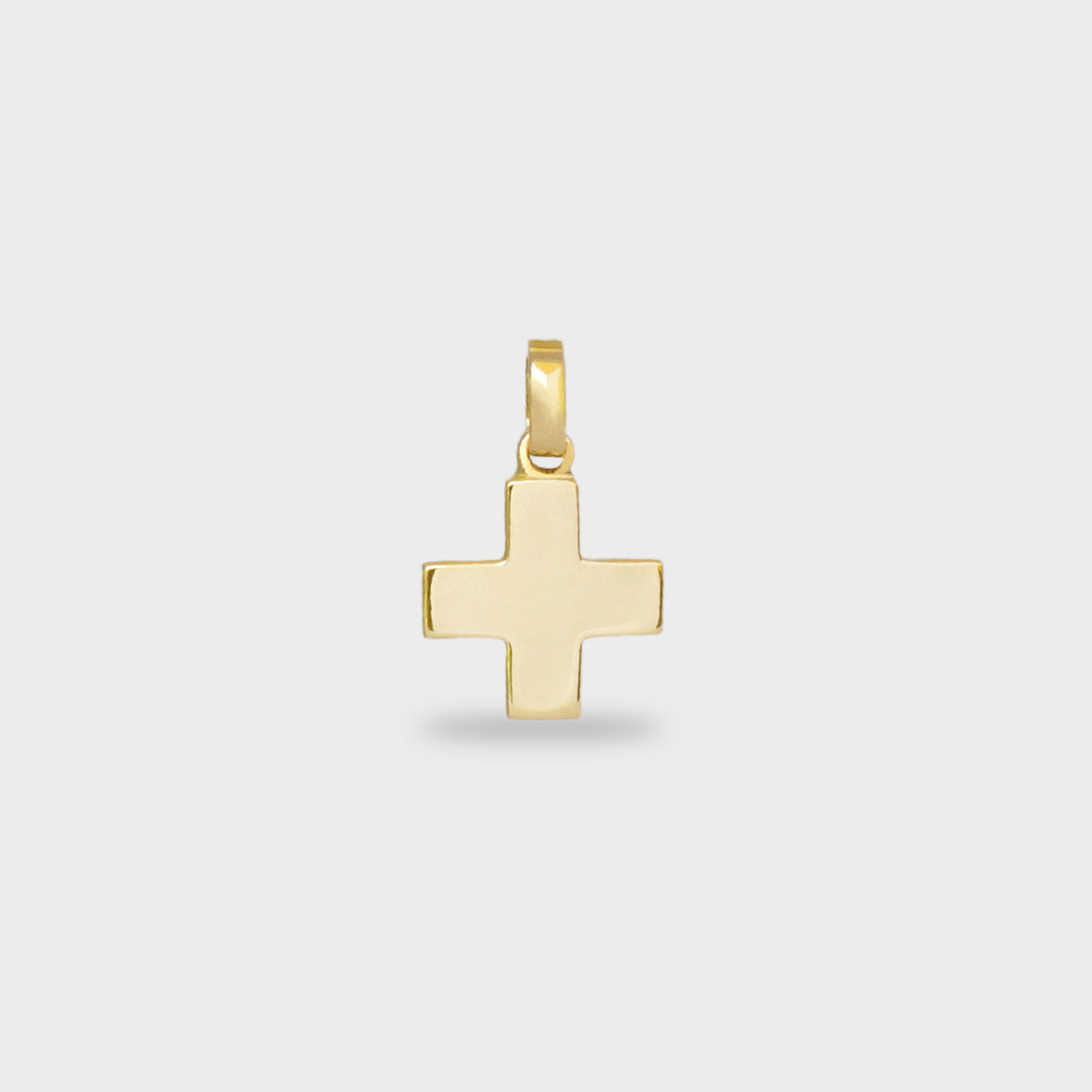 Cruz plana simétrica oro amarillo