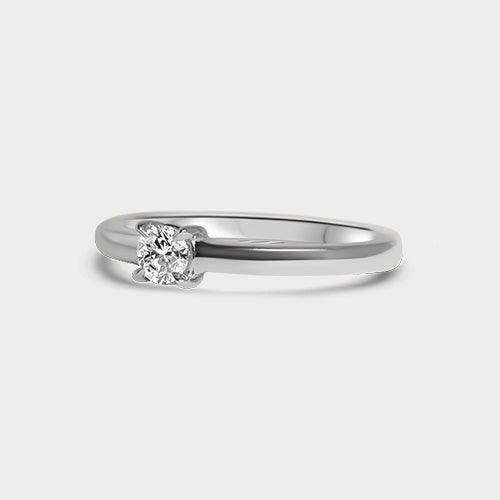 Solitario brillante 0.15 ct cuerpo liso platino