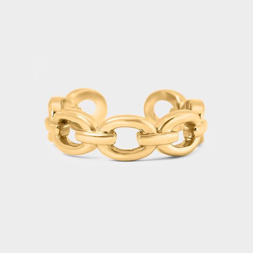 Anillo cadena oval oro amarillo