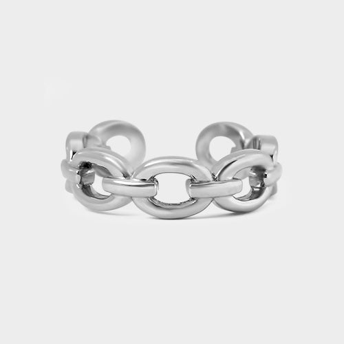 Anillo cadena oval platino