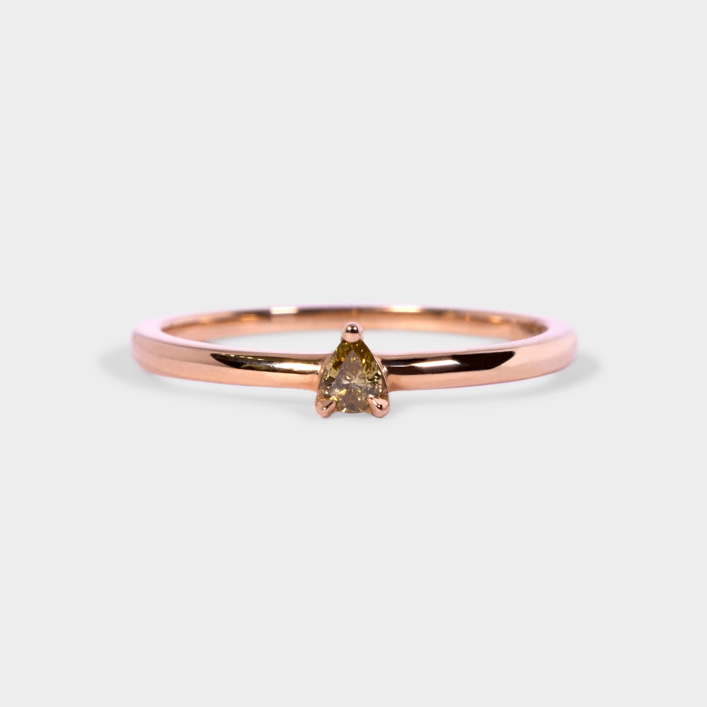 Anillo gota fancy oro rosado