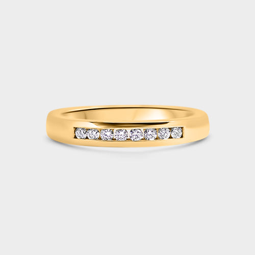 Medio cintillo riel 8D 0.16ct oro amarillo