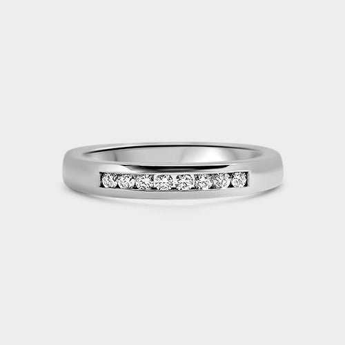 Medio cintillo riel 8D 0.16ct platino