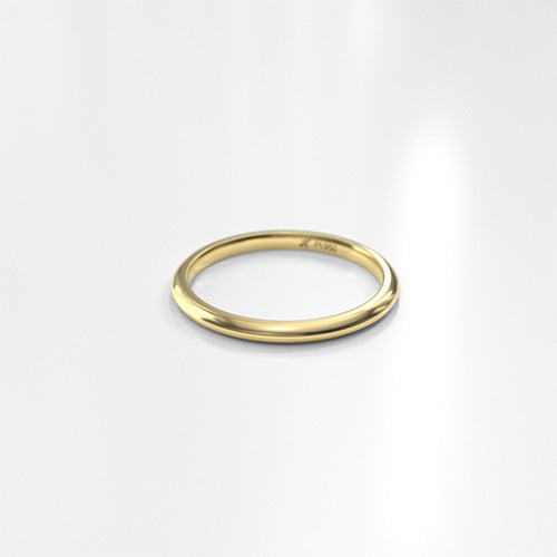 Argolla bombé fuerte 2 mm Oro amarillo