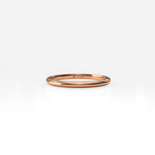 Argolla bombé fuerte 2 mm Oro rosado