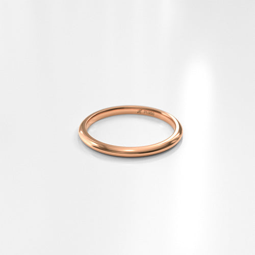 Argolla bombé fuerte 2 mm Oro rosado