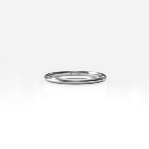 Argolla bombé fuerte 2 mm Platino