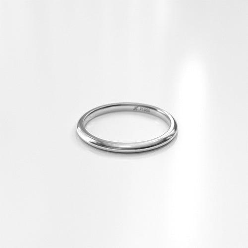 Argolla bombé fuerte 2 mm Platino