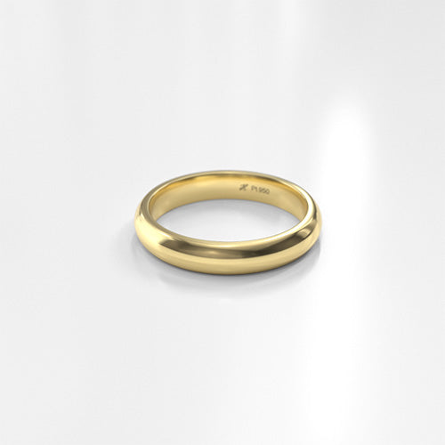 Argolla bombé fuerte 4 mm Oro amarillo