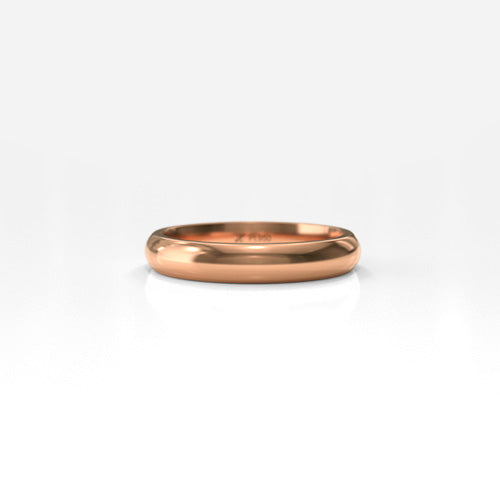 Argolla bombé fuerte 4 mm Oro rosado