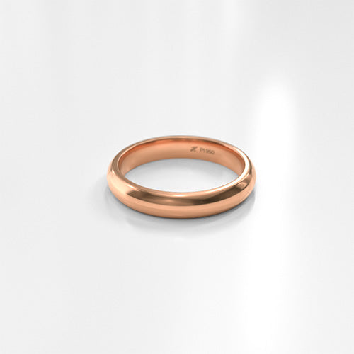 Argolla bombé fuerte 4 mm Oro rosado