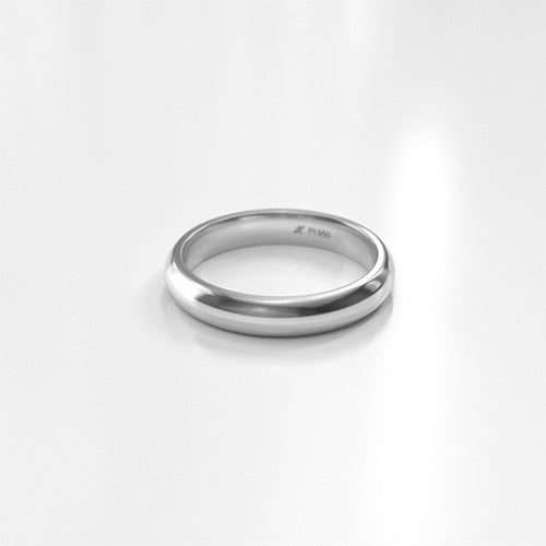 Argolla bombé fuerte 4 mm Platino