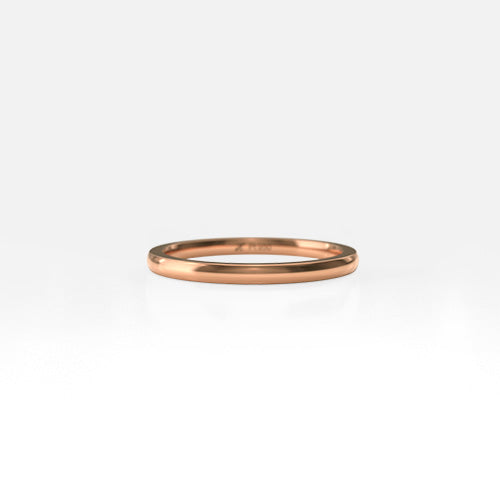 Argolla bombé suave 2 mm Oro rosado