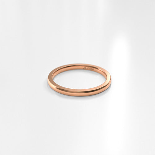 Argolla bombé suave 2 mm Oro rosado