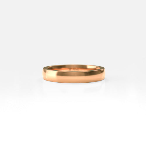Argolla bombé suave 4 mm Oro rosado