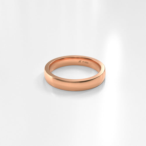 Argolla bombé suave 4 mm Oro rosado