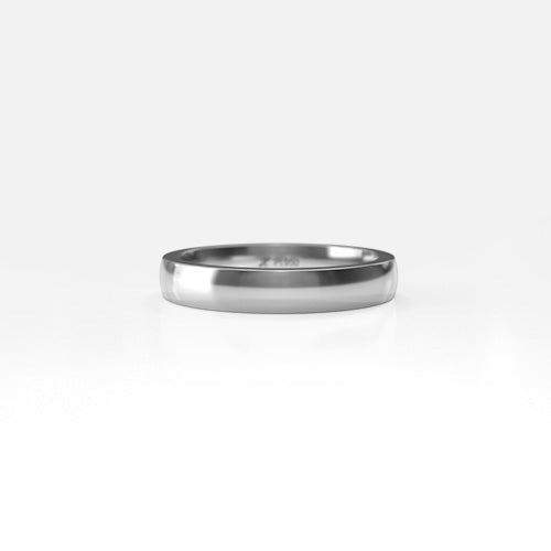 Argolla bombé suave 4 mm Platino