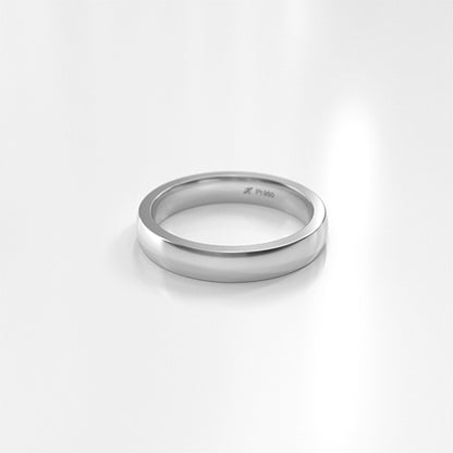Argolla bombé suave 4 mm Platino